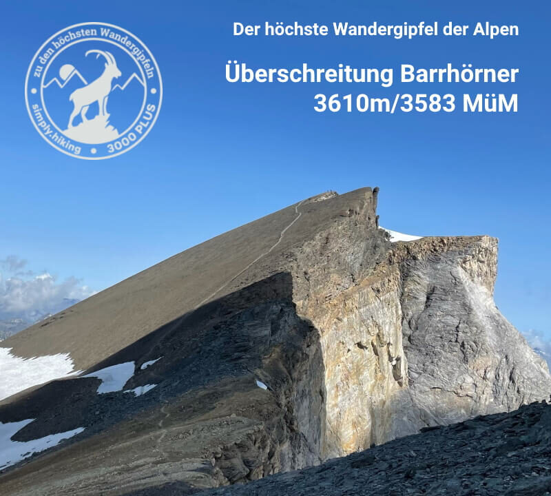 Gipfelpass 3000plus Barrhorn mit Reini Rainer von simply.hiking zum höchsten Wandergipfel der Alpen