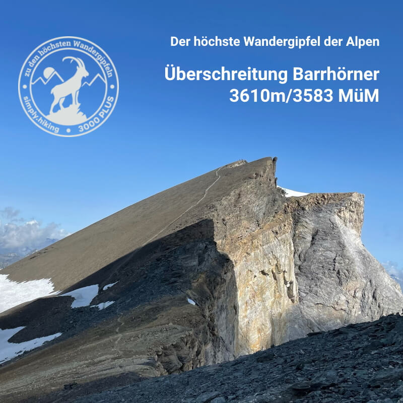 Gipfelpass 3000plus Barrhorn mit Reini Rainer von simply.hiking zum höchsten Wandergipfel der Alpen