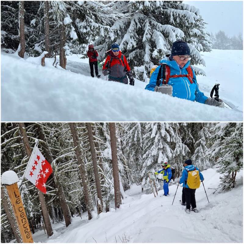 Märchenhafte Schneeschuhtage Hotel Weisshorn Val d'Anniviers Winter mit Reini von simply.hiking