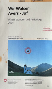Wir Walser Wander- und Kulturtage 2024 Avers / Juf mit Reini von simply.hiking zu Besuch in der höchsten, ganzjährig bewohnten Siedlung des Alpenraums SwissTopo Karte